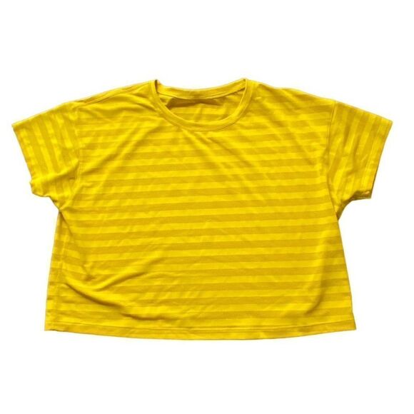 Lululemon Cates Crop Mesh Tee Honeycomb Yellow - Picture 2 of 5